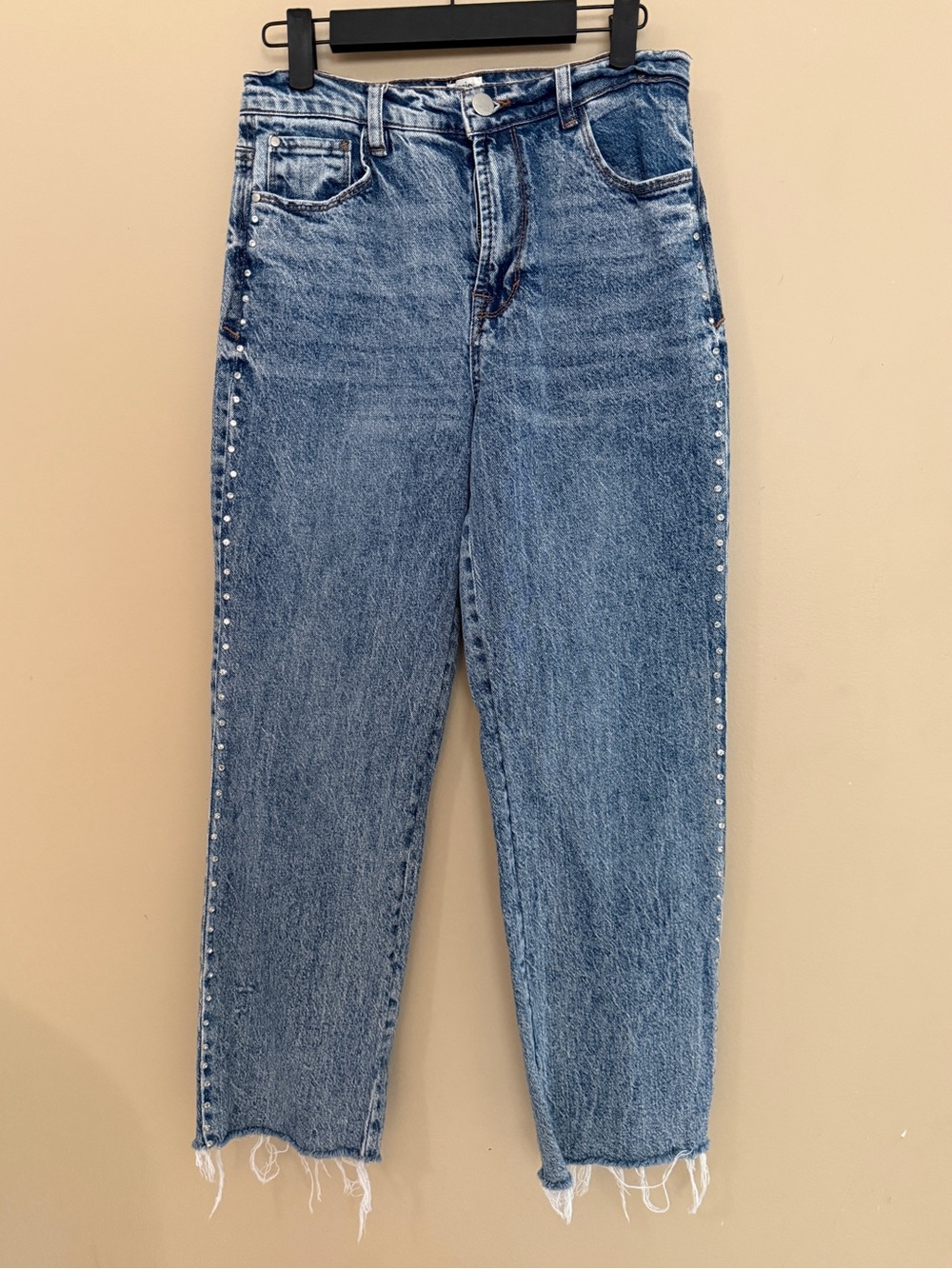 Kensie Light Blue Straight-Leg Jeans with Side Studs